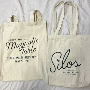 Lot of 2 - Magnolia tote bags - The Silos and Magnolia Table EXCELLENT CONDITION